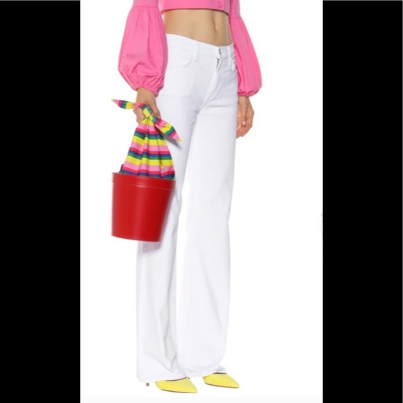 Staud Britt Multicolor Poplin Leather Bucket Bag - Picture 2 of 5